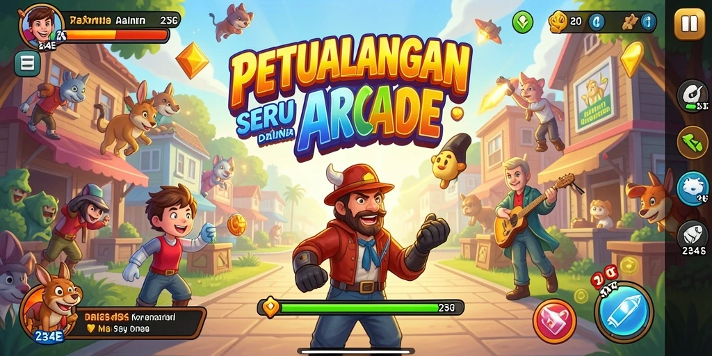 Tampilan gameplay yang penuh aksi dalam 234E.