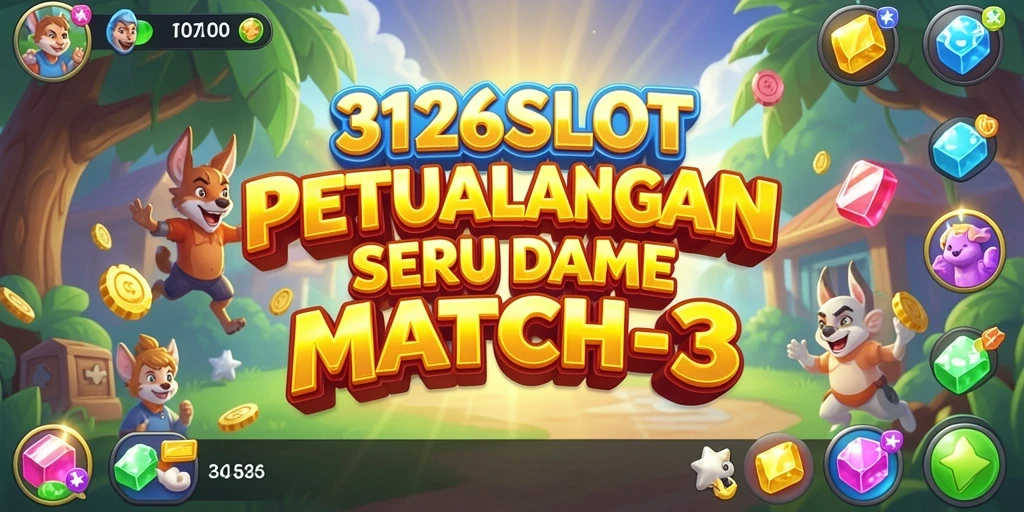 Screenshot gameplay 3126SLOT menunjukkan aksi seru mencocokkan permata.