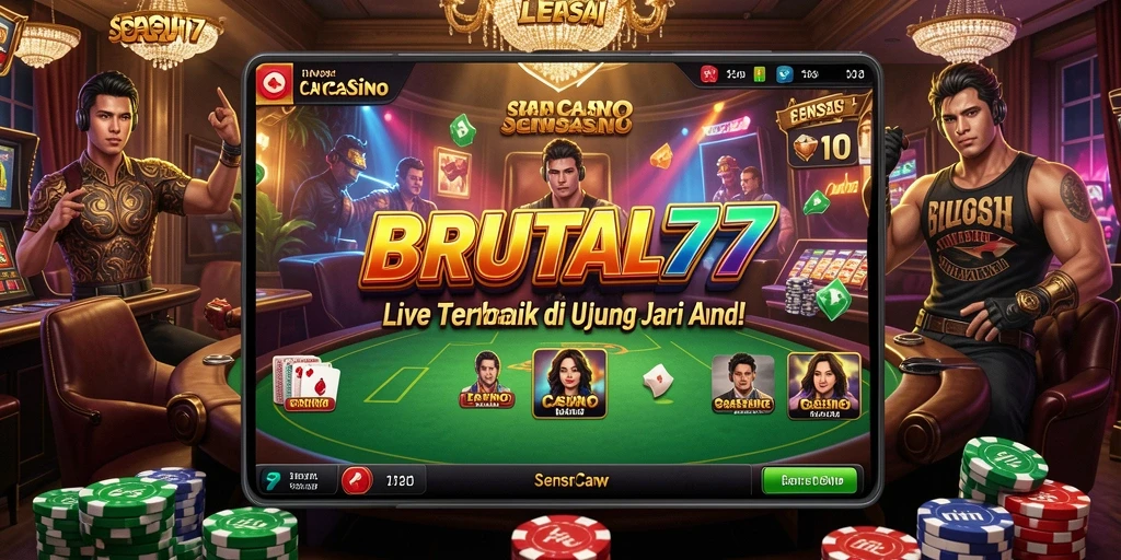 Tampilan menakjubkan gameplay Live Casino BRUTAL77 yang mengasyikkan.