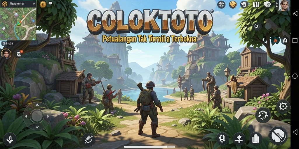 Screenshot gameplay COLOKTOTO yang menampilkan petualangan di dunia terbuka.
