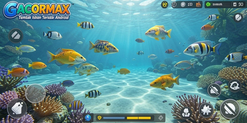 Tampilan gameplay GACORMAX dengan aksi menembak ikan yang seru.