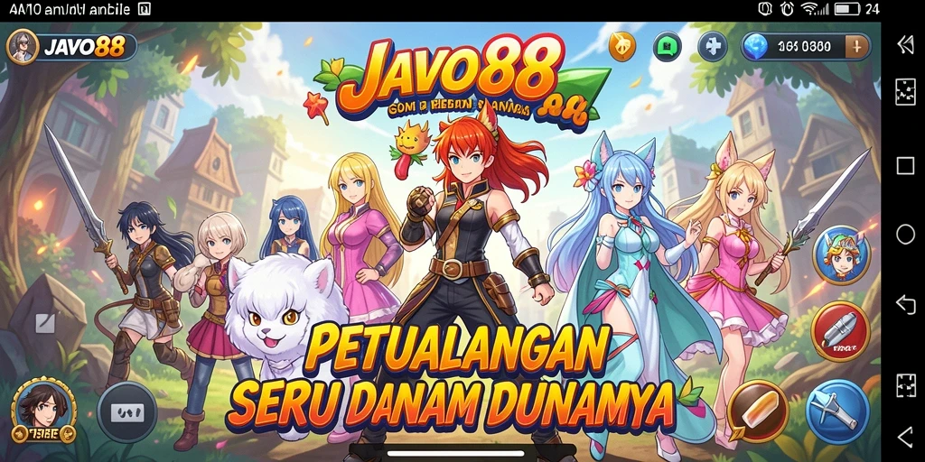 Screenshot menampilkan aksi seru karakter Anime dalam gameplay JAVO88.