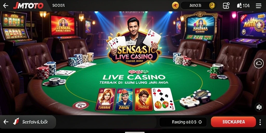 Tampilan grafis yang memukau dalam gameplay Live Casino.