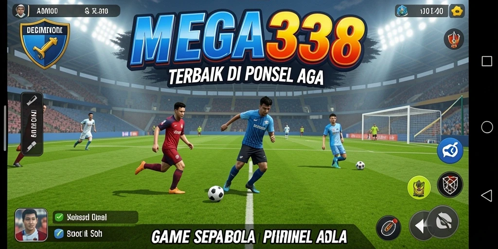 Tampilan gameplay seru di MEGA338 dengan aksi sepak bola yang menegangkan.