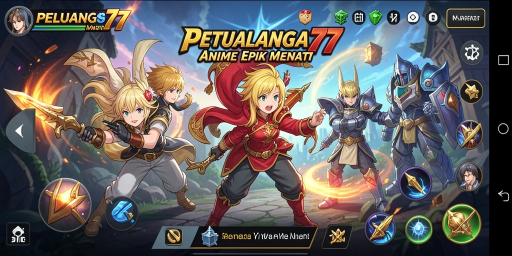Tampilan menarik dari gameplay PELUANG77 dengan karakter anime yang menawan.