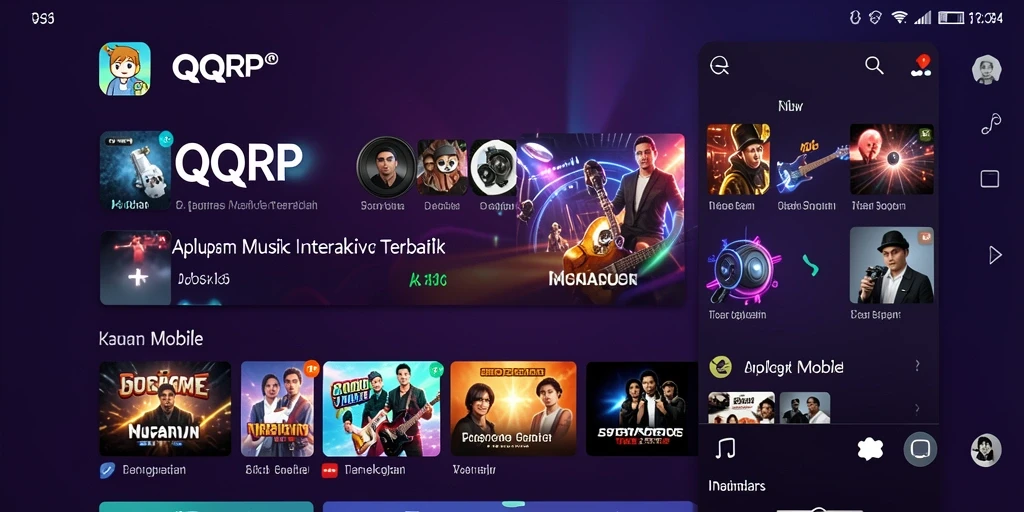 Screenshot QQRP menampilkan gameplay musik yang dinamis dan interaktif.
