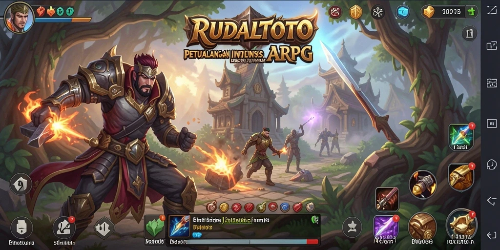 Tampilan gameplay RUDALTOTO dengan aksi seru dan karakter menawan.