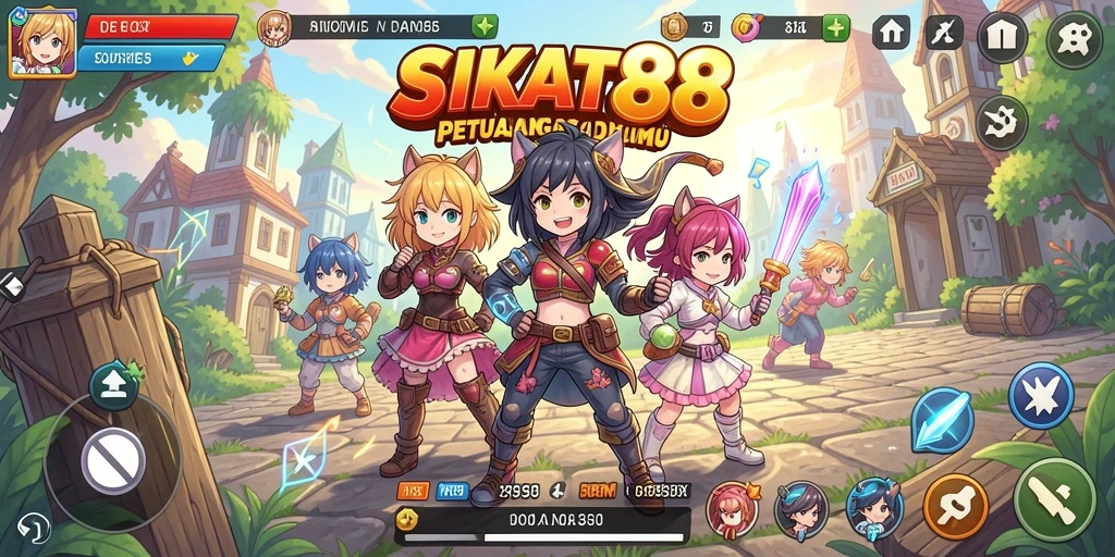 Tampilan menarik dari gameplay SIKAT88 dengan karakter anime.