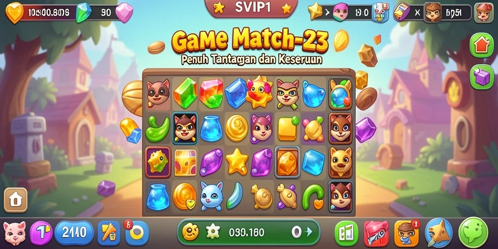 Gameplay SVIP1 yang penuh warna dan mengasyikkan dalam genre Match-3.